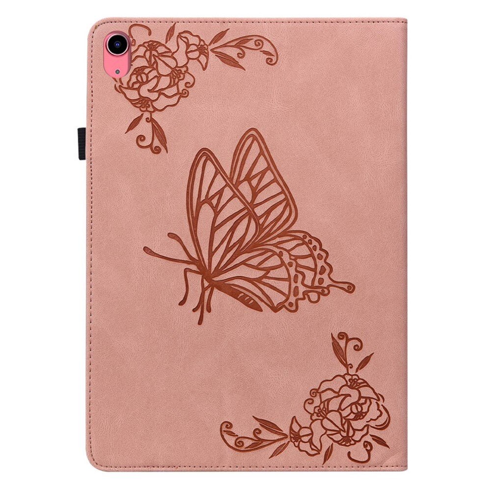 Funda de cuero con mariposas Apple iPad 11 11th Gen (2025) Rosa