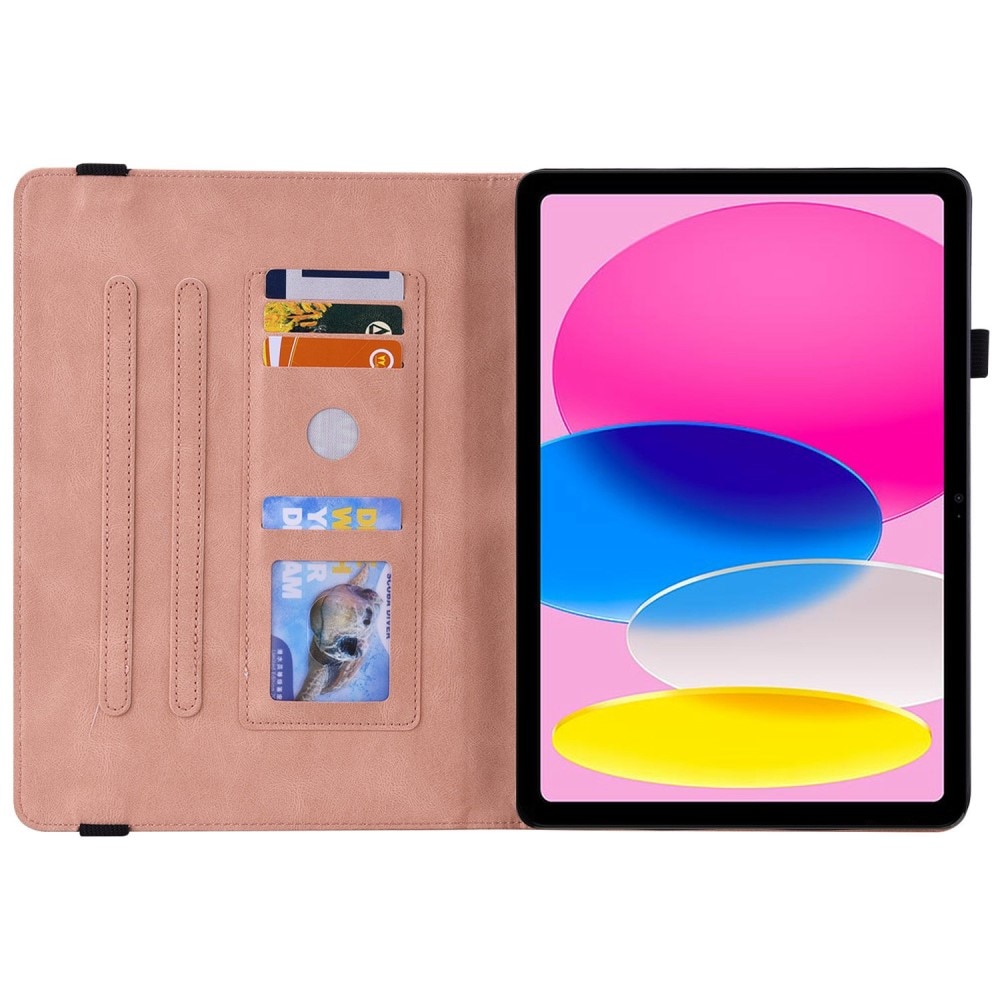 Funda de cuero con mariposas iPad 10.9 10th Gen (2022) rosado