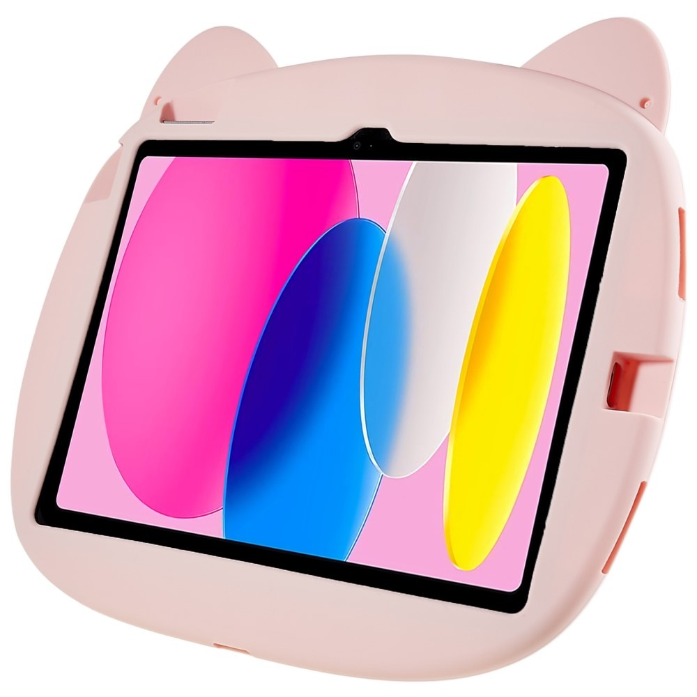 Funda cerdo de silicona para niños para iPad 10.9 10th Gen (2022) rosado
