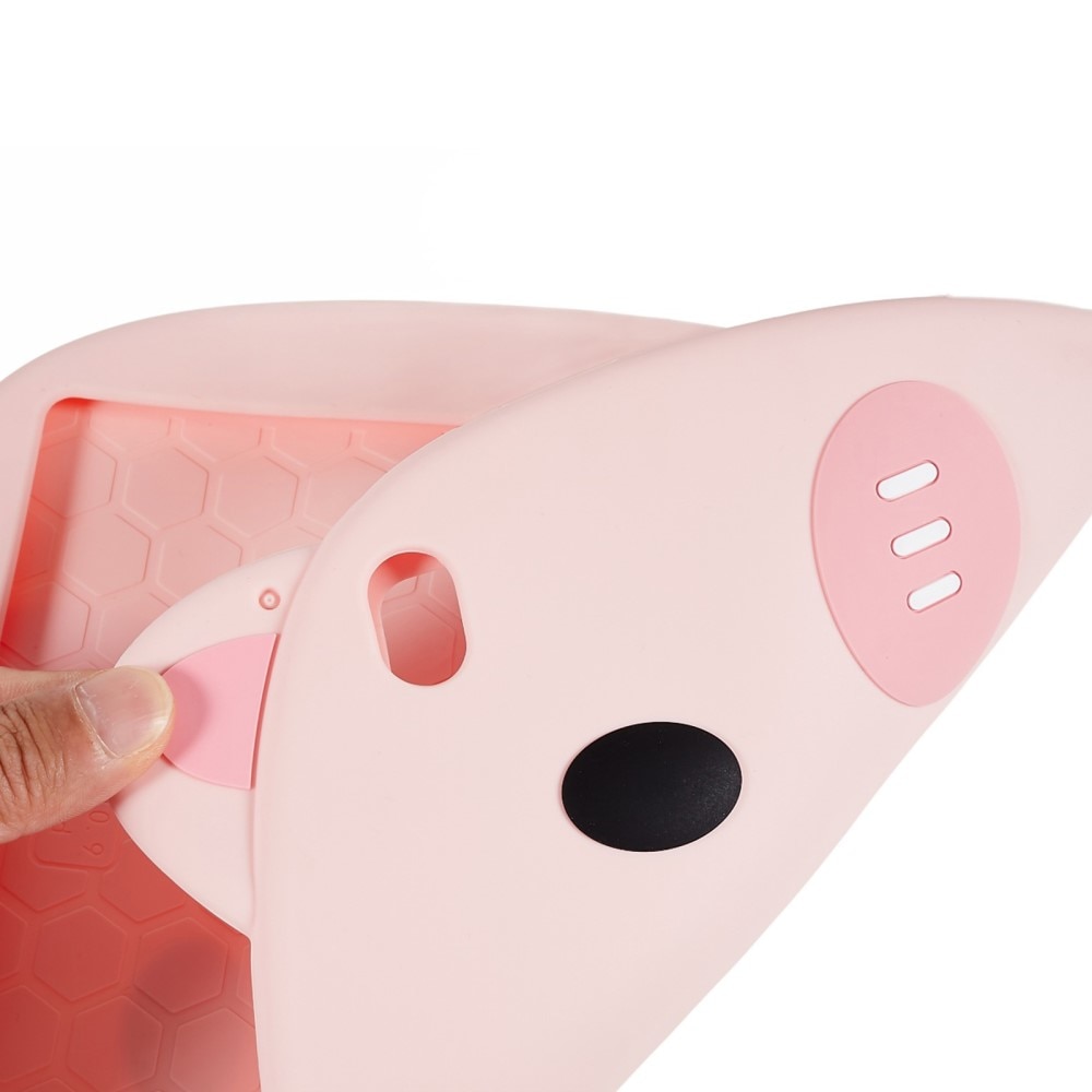 Funda cerdo de silicona para niños para Apple iPad 11 11th Gen (2025) rosado
