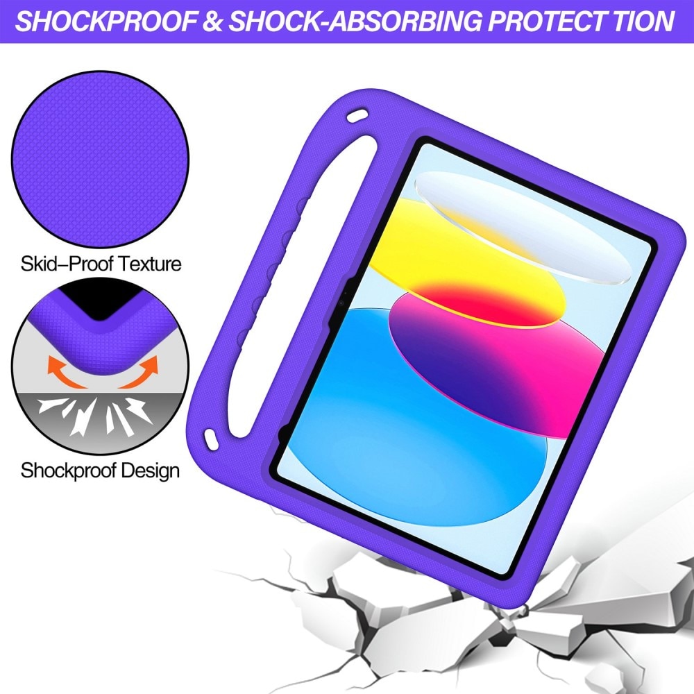 Funda EVA con asa para niños para Apple iPad 10.9 10th Gen (2022) Púrpura