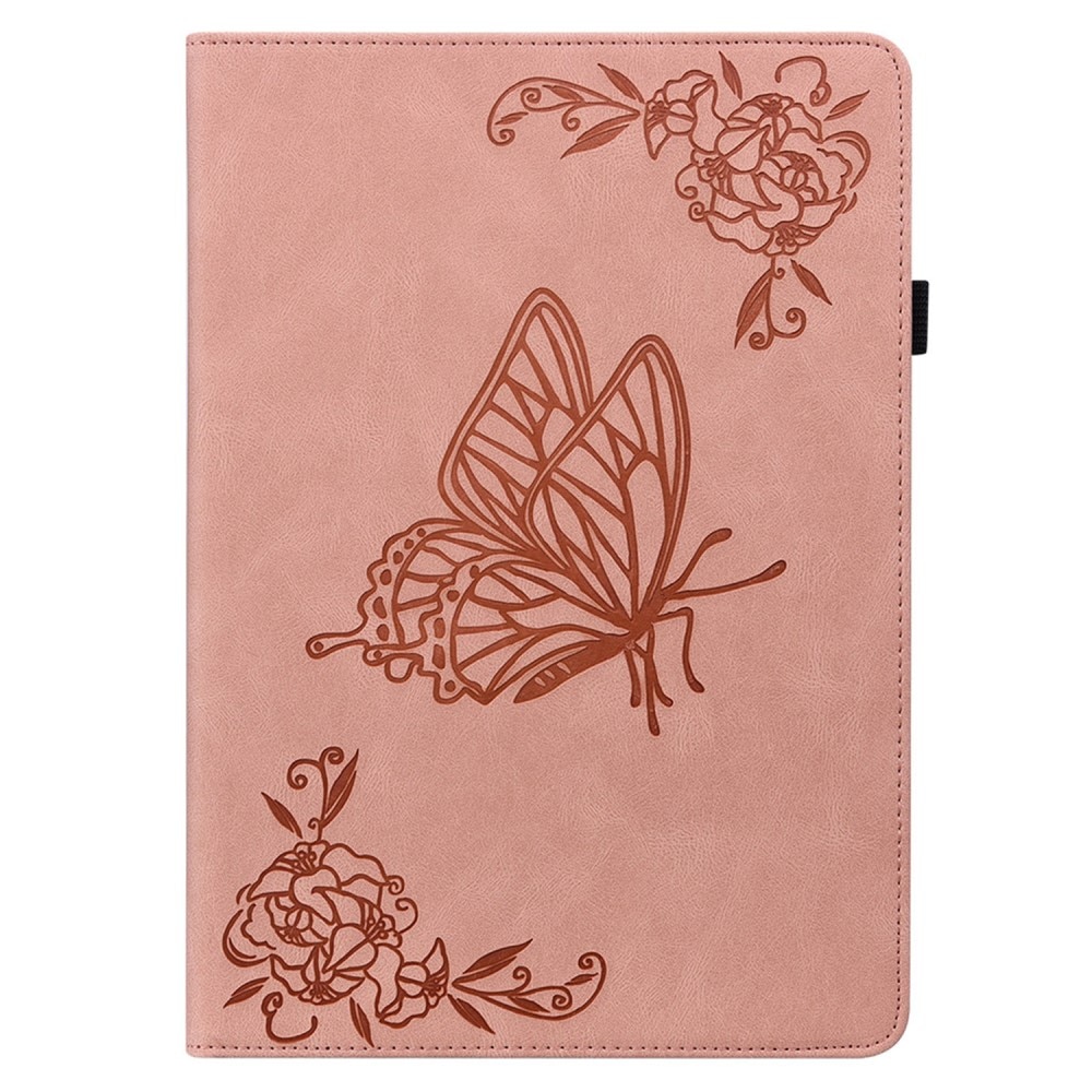 Funda de cuero con mariposas Nokia T21 rosado