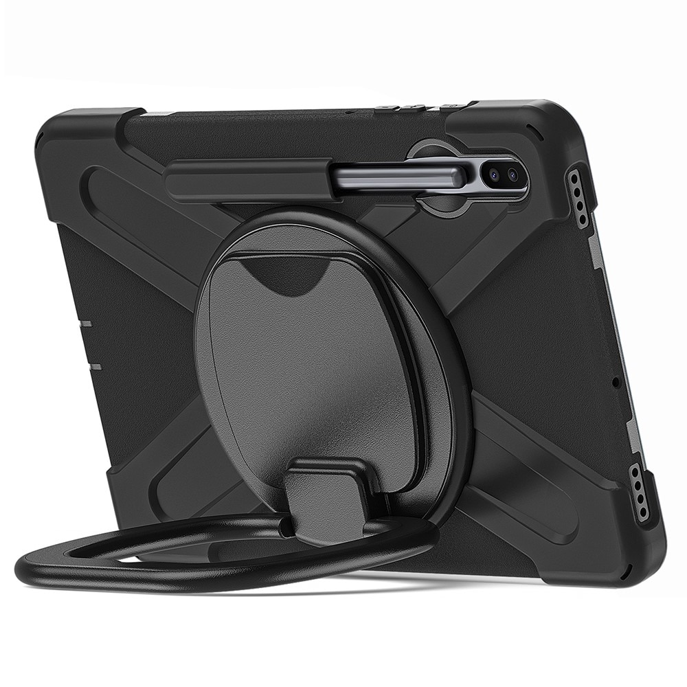 Kickstand Hybrid Case a prueba de golpes Correa el hombro Samsung Galaxy Tab S6 10.5 negro