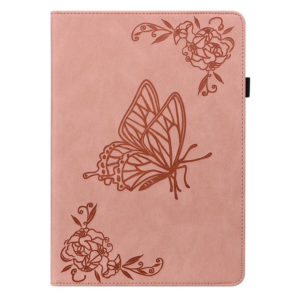 Funda de cuero con mariposas Lenovo Tab M9 rosado