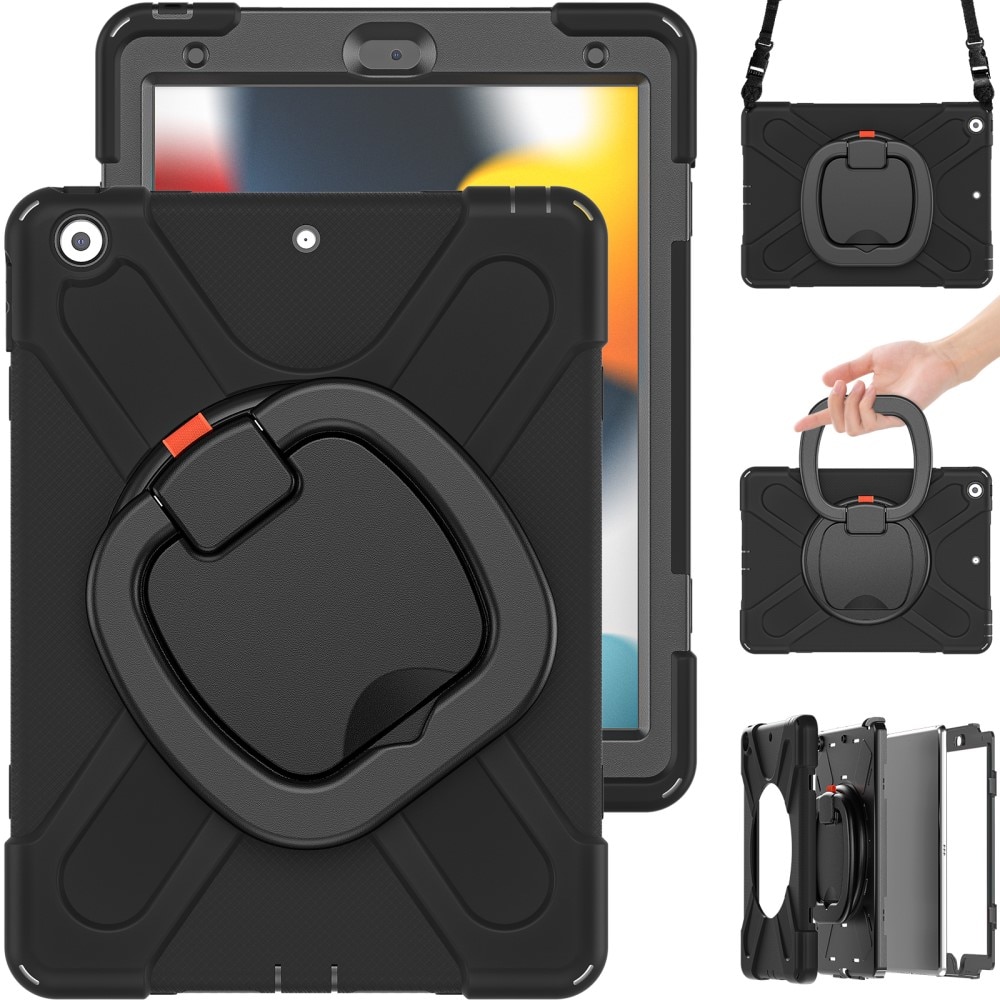 Funda híbrida con soporte y correa para el hombro iPad 10.2 7th Gen (2019) negro