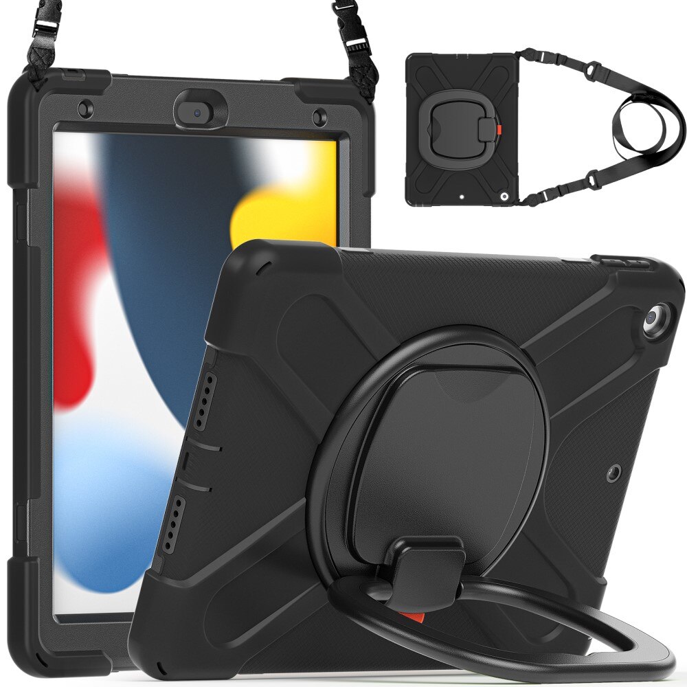 Funda híbrida con soporte y correa para el hombro iPad 10.2 7th Gen (2019) negro