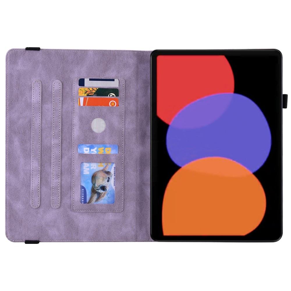 Funda de cuero con mariposas Xiaomi Pad 6 Púrpura