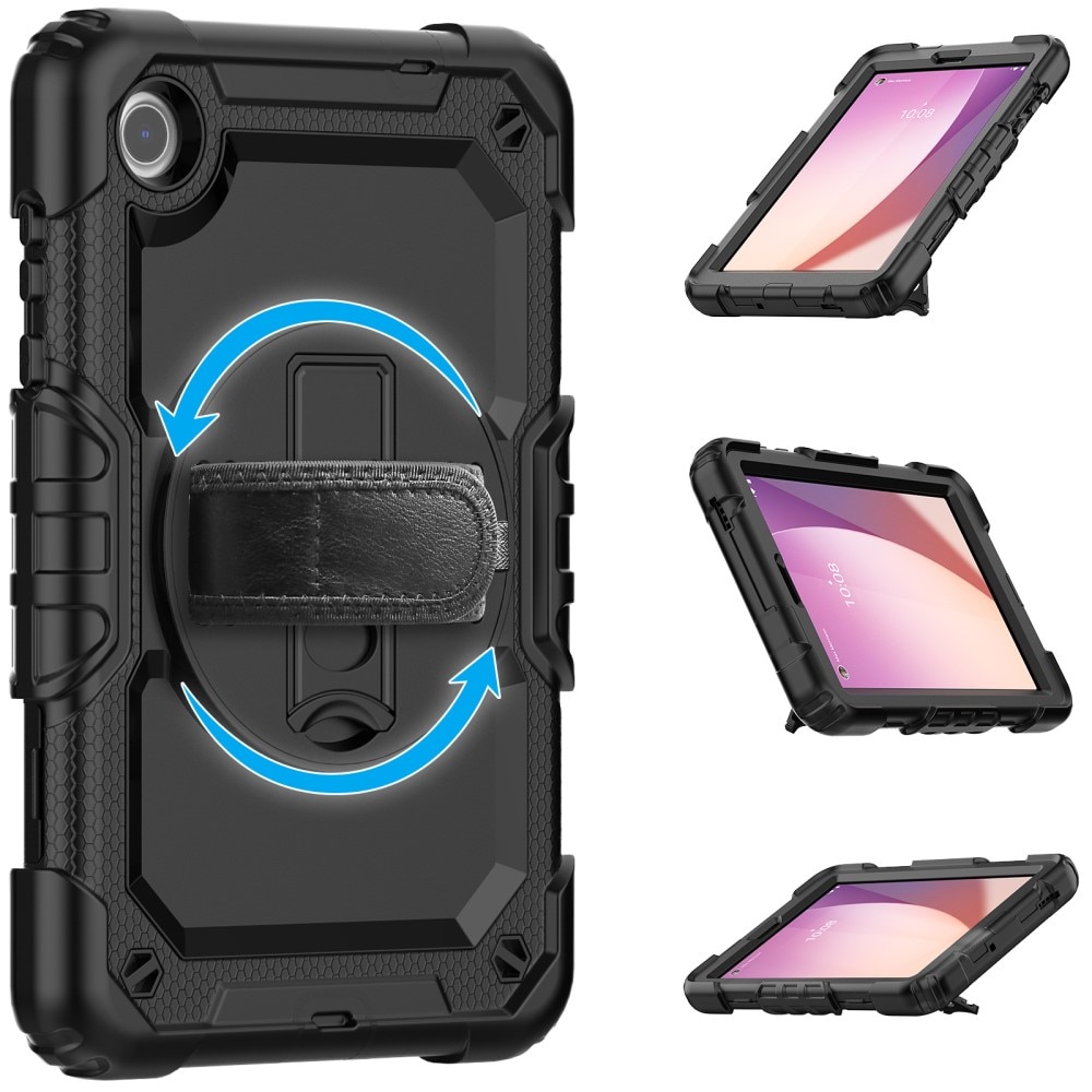 Full Protection Funda híbrida a prueba de golpes Correa el hombro Lenovo Tab M8 (4th Gen) negro