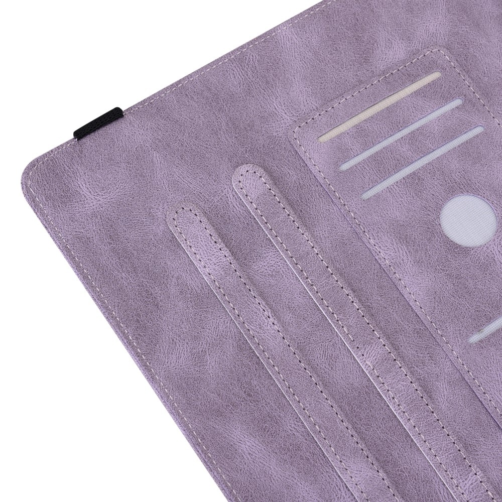 Funda de cuero con mariposas Samsung Galaxy Tab S7 FE violeta