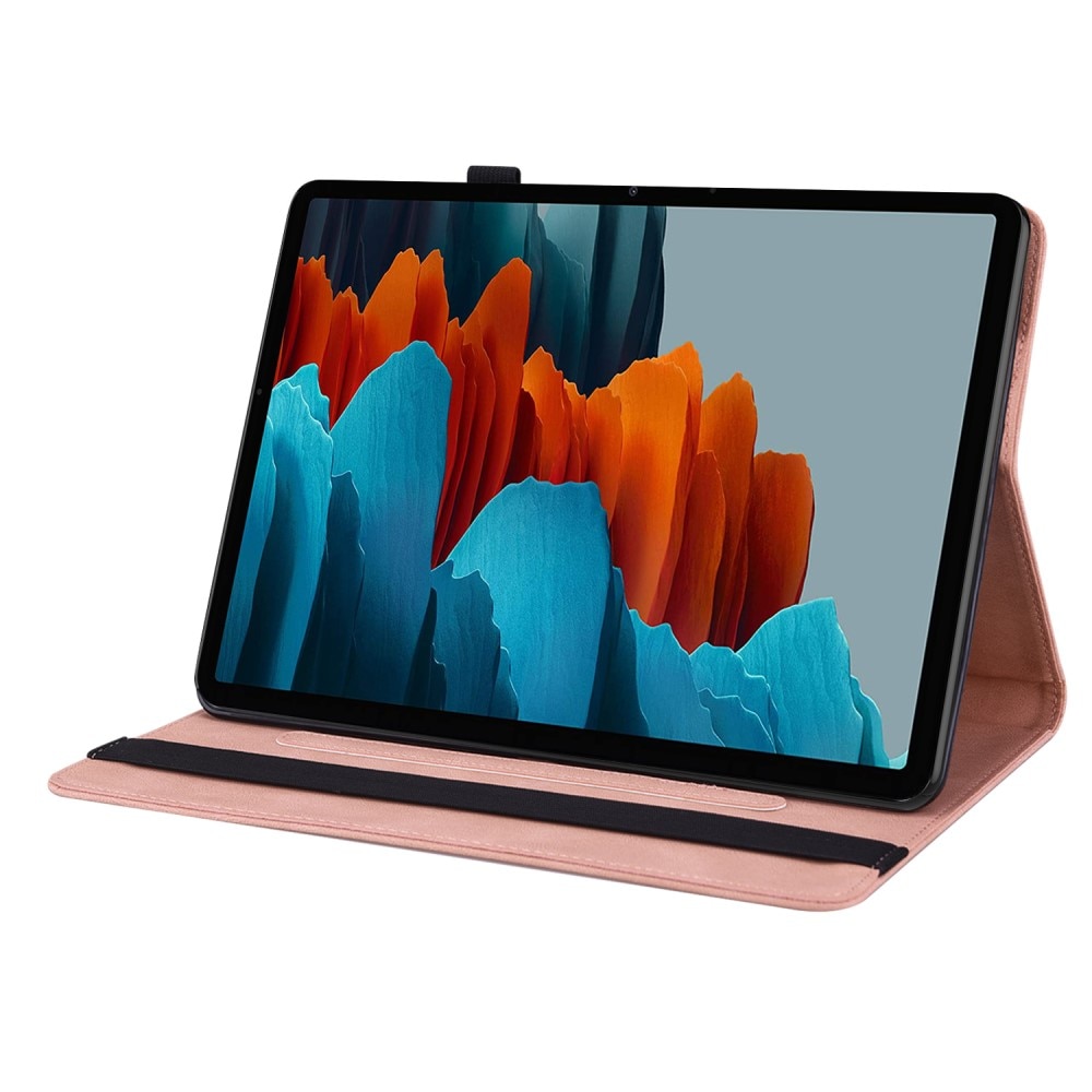 Funda de cuero con mariposas Samsung Galaxy Tab S8 Plus Rosa