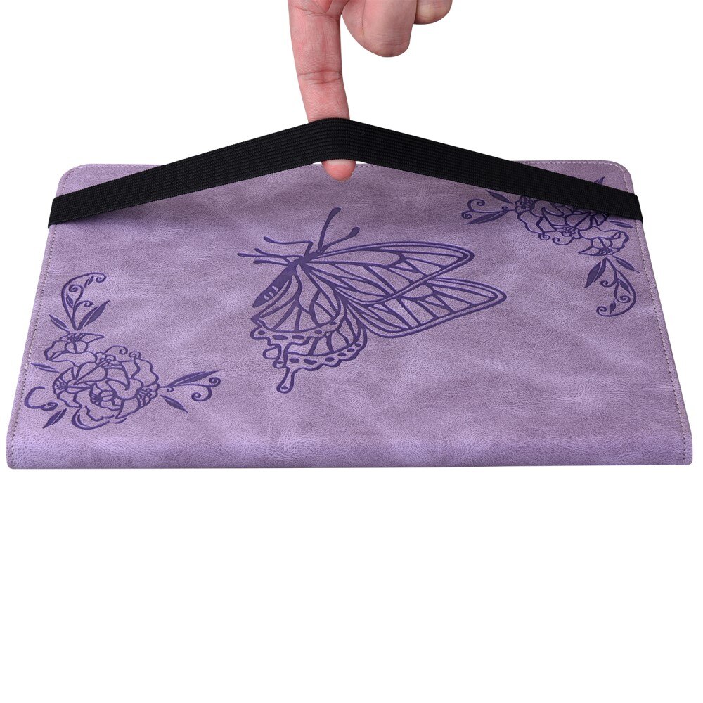 Funda de cuero con mariposas Samsung Galaxy Tab S10 FE Púrpura