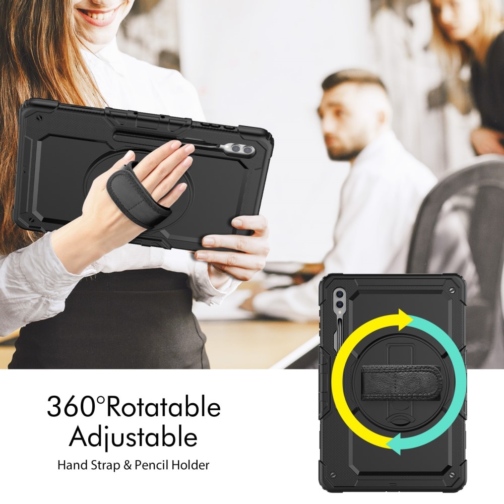Full Protection Funda híbrida a prueba de golpes Correa el hombro Samsung Galaxy Tab S10 Ultra negro