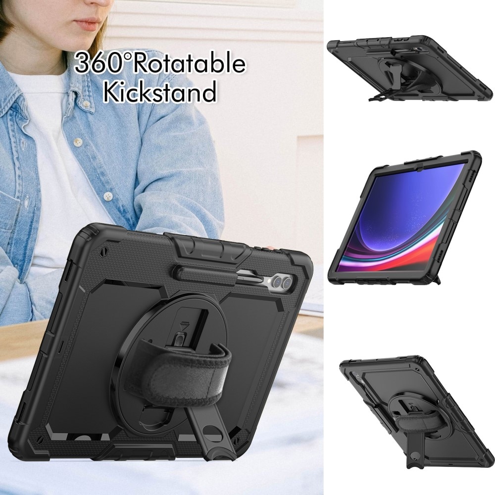 Full Protection Funda híbrida a prueba de golpes Correa el hombro Samsung Galaxy Tab S10 Ultra negro