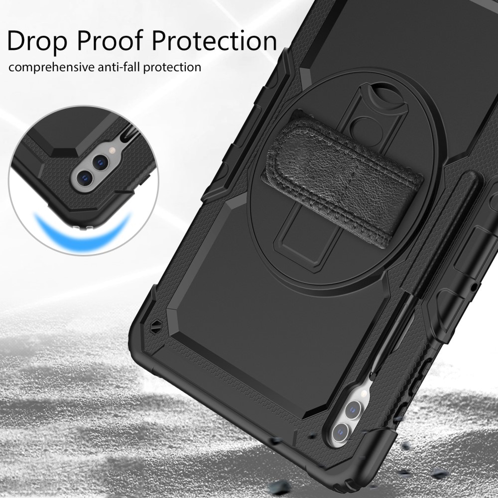 Full Protection Funda híbrida a prueba de golpes Correa el hombro Samsung Galaxy Tab S10 Ultra negro