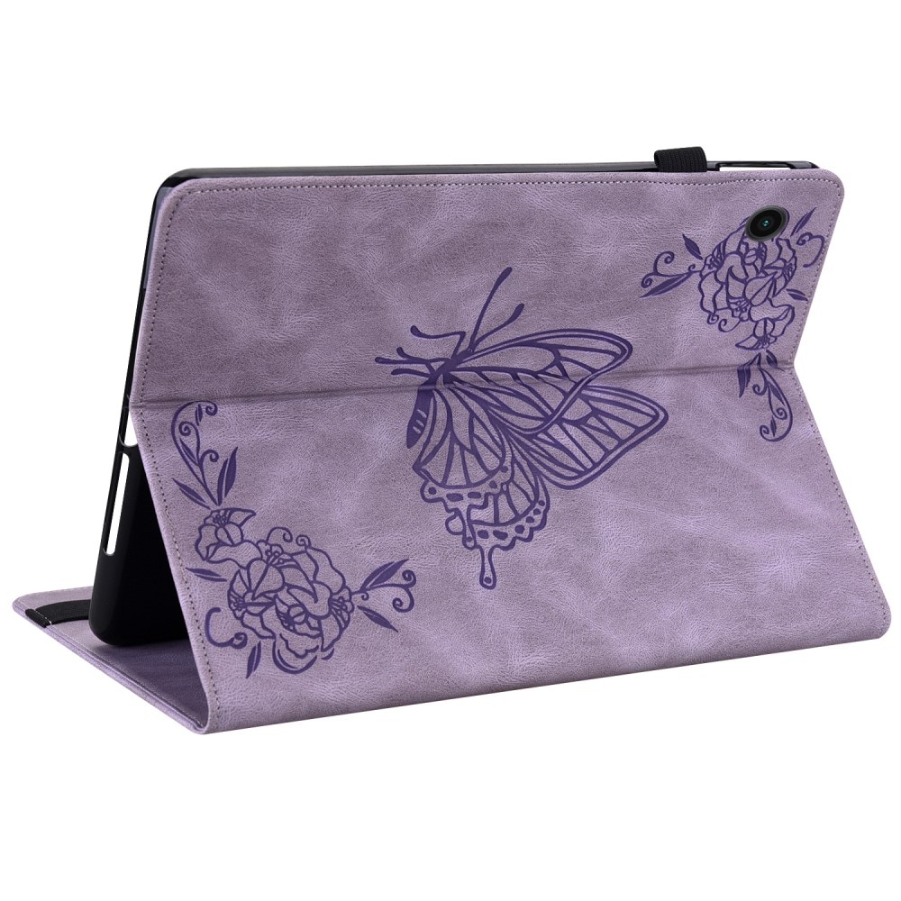 Funda de cuero con mariposas Samsung Galaxy Tab A9 Plus violeta