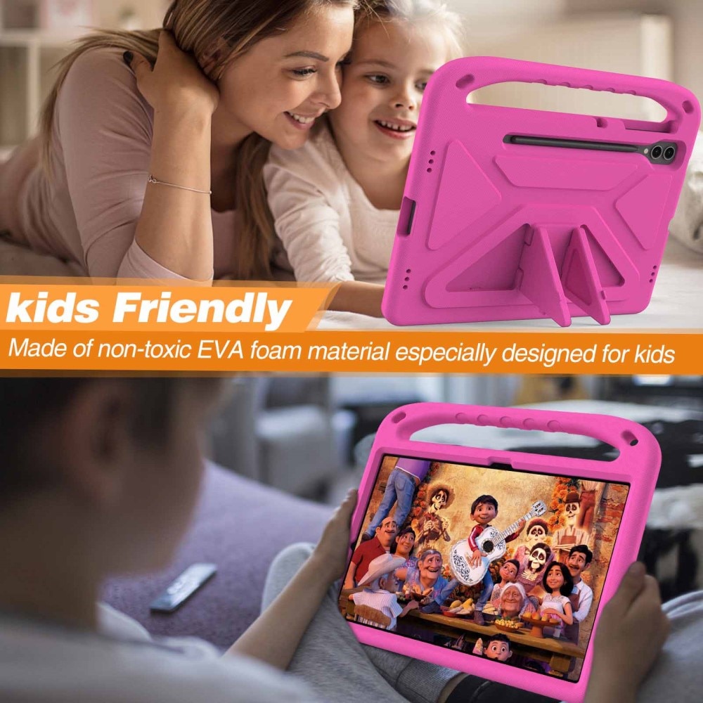 Funda EVA con asa para niños para Samsung Galaxy Tab S7 Plus rosado