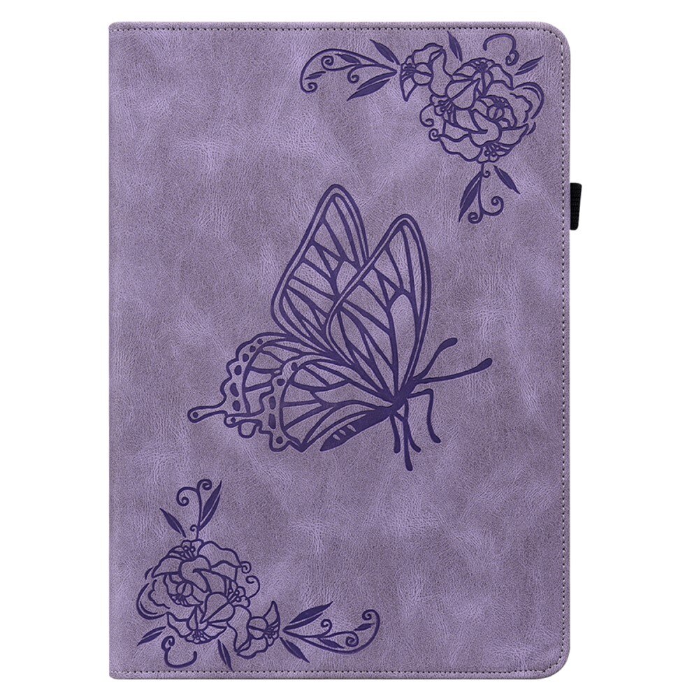 Funda de cuero con mariposas Samsung Galaxy Tab A9 Púrpura