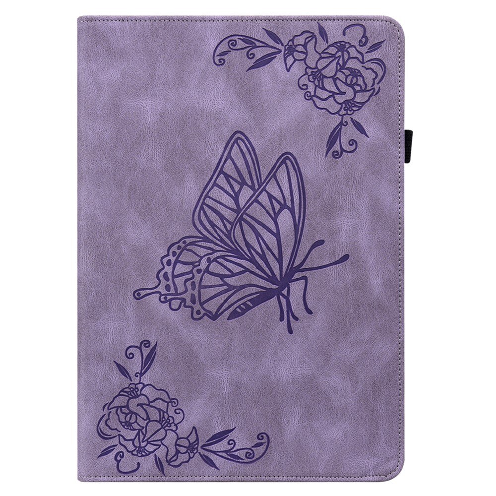 Funda de cuero con mariposas Samsung Galaxy Tab A9 violeta