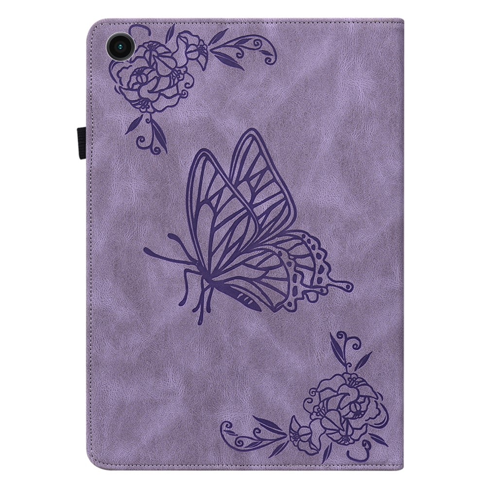 Funda de cuero con mariposas Samsung Galaxy Tab A9 violeta