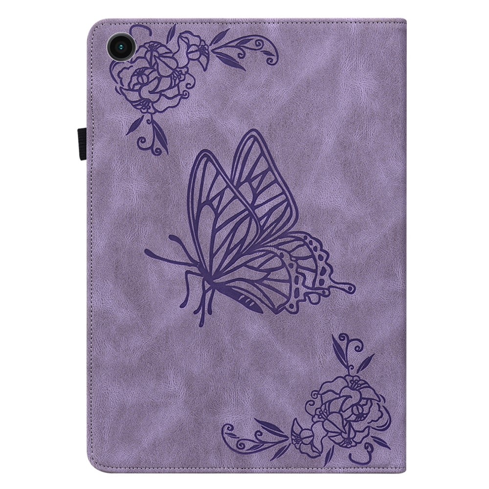 Funda de cuero con mariposas Samsung Galaxy Tab A9 Púrpura