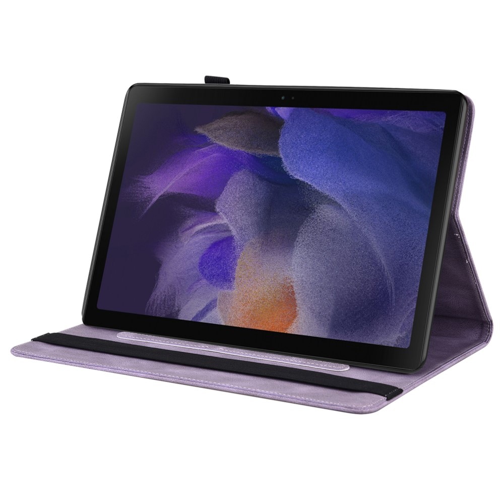 Funda de cuero con mariposas Samsung Galaxy Tab A9 Púrpura