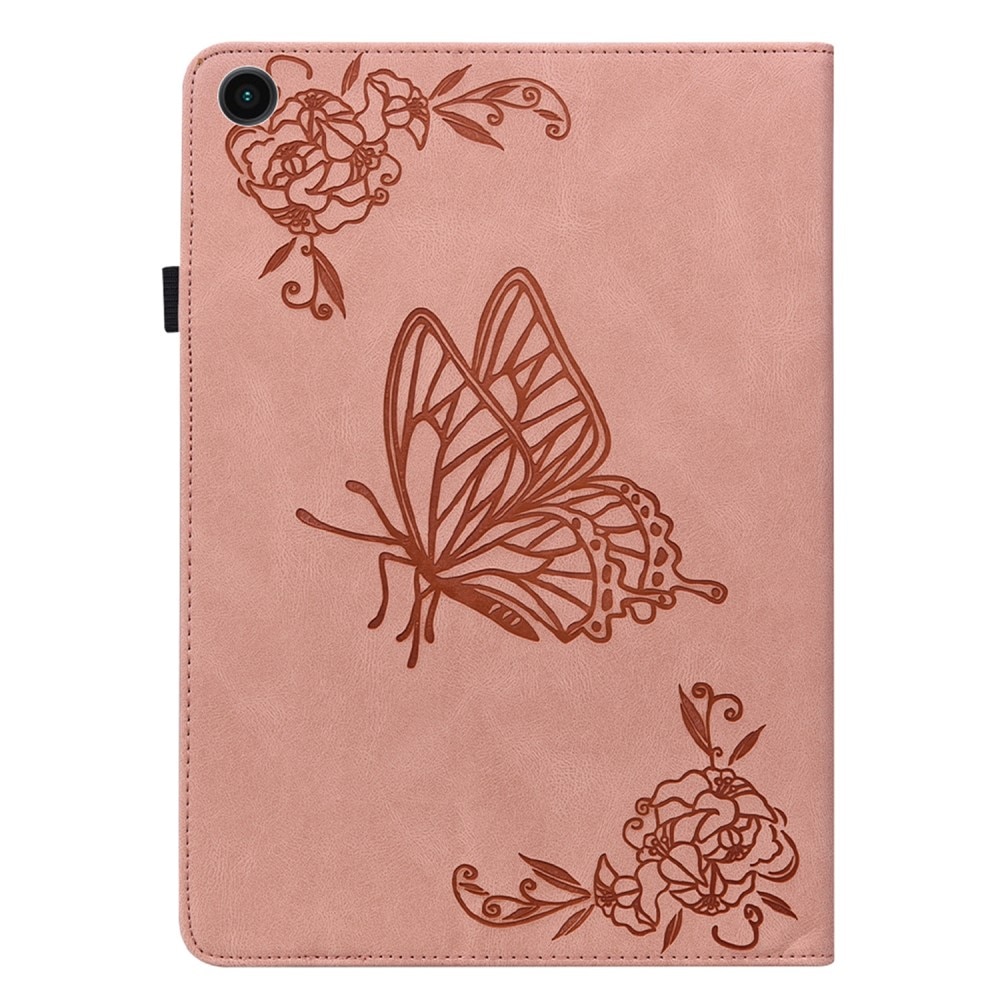 Funda de cuero con mariposas Samsung Galaxy Tab A9 rosado