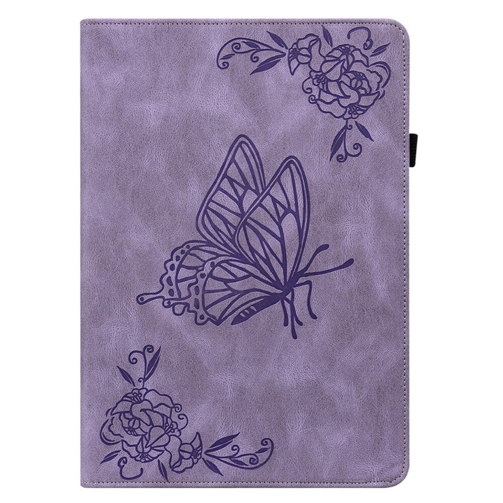 Funda de cuero con mariposas Lenovo Tab P12 violeta