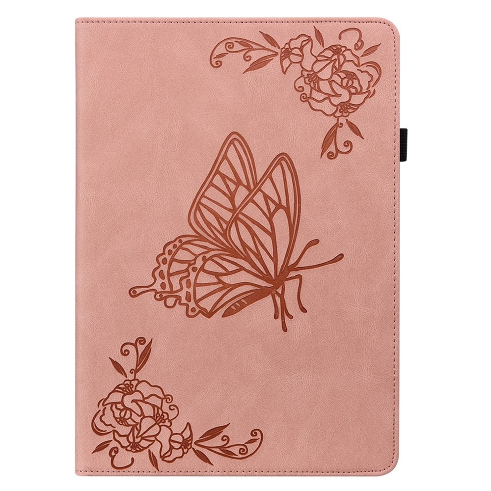 Funda de cuero con mariposas Lenovo Tab P12 rosado