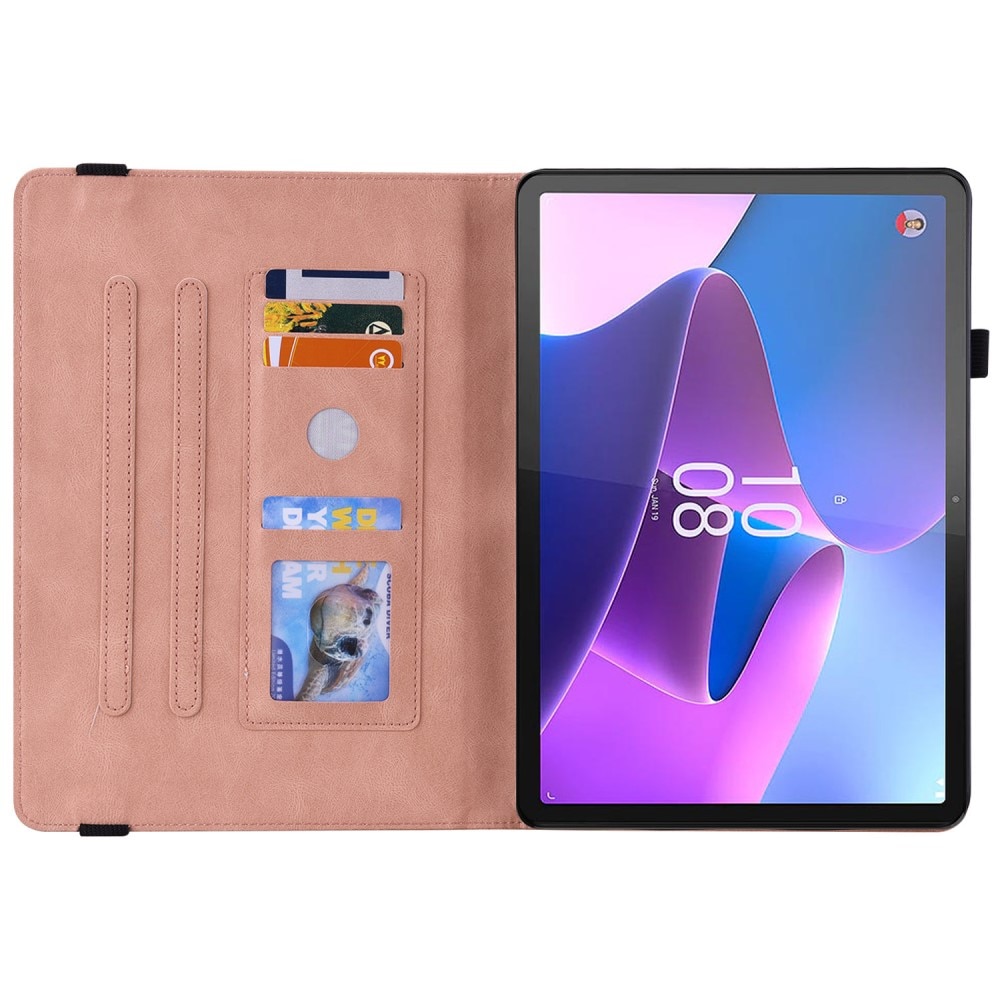 Funda de cuero con mariposas Lenovo Tab P12 rosado