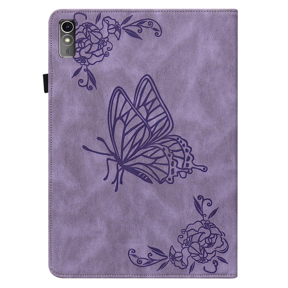 Funda de cuero con mariposas  Lenovo Tab M10 5G Púrpura