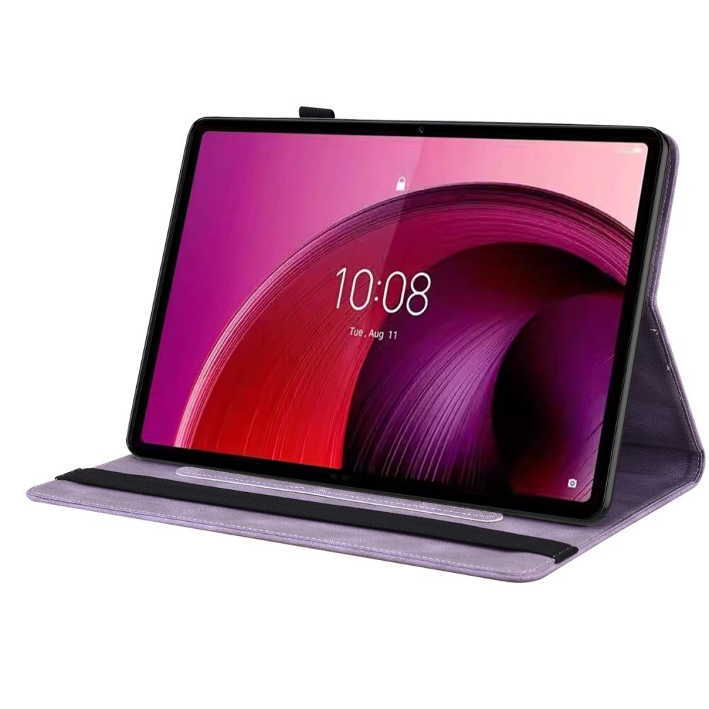 Funda de cuero con mariposas  Lenovo Tab M10 5G Púrpura