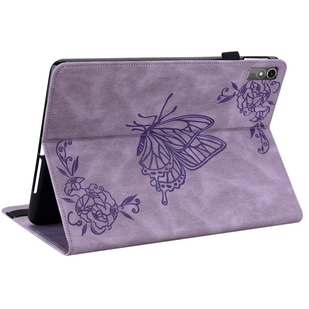 Funda de cuero con mariposas  Lenovo Tab M10 5G Púrpura