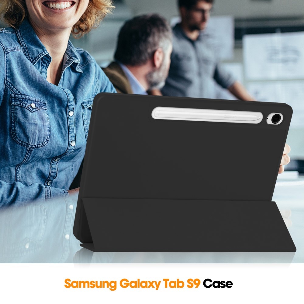 Funda Tri-Fold con portalápices Samsung Galaxy Tab S9 FE negro