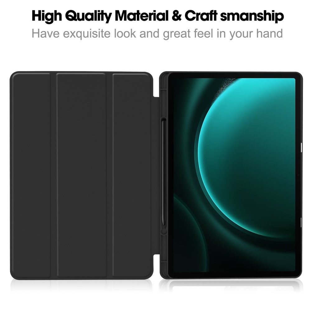 Funda Tri-Fold con portalápices Samsung Galaxy Tab S9 FE Pluss Negro