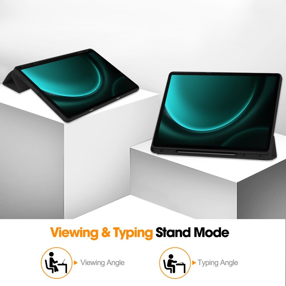 Funda Tri-Fold con portalápices Samsung Galaxy Tab S9 FE Pluss Negro