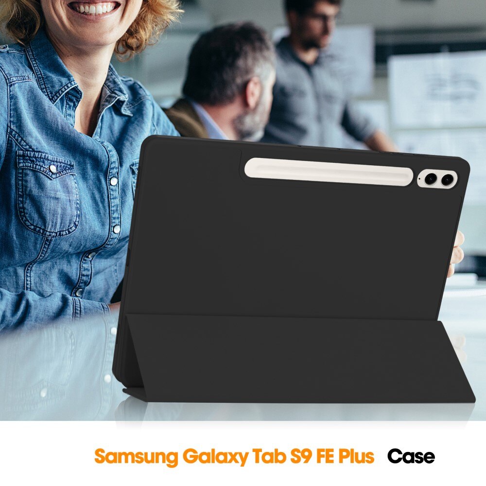 Funda Tri-Fold con portalápices Samsung Galaxy Tab S9 FE Pluss Negro