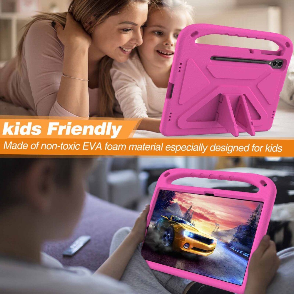 Funda EVA con asa para niños para Samsung Galaxy Tab S9 FE Plus rosado