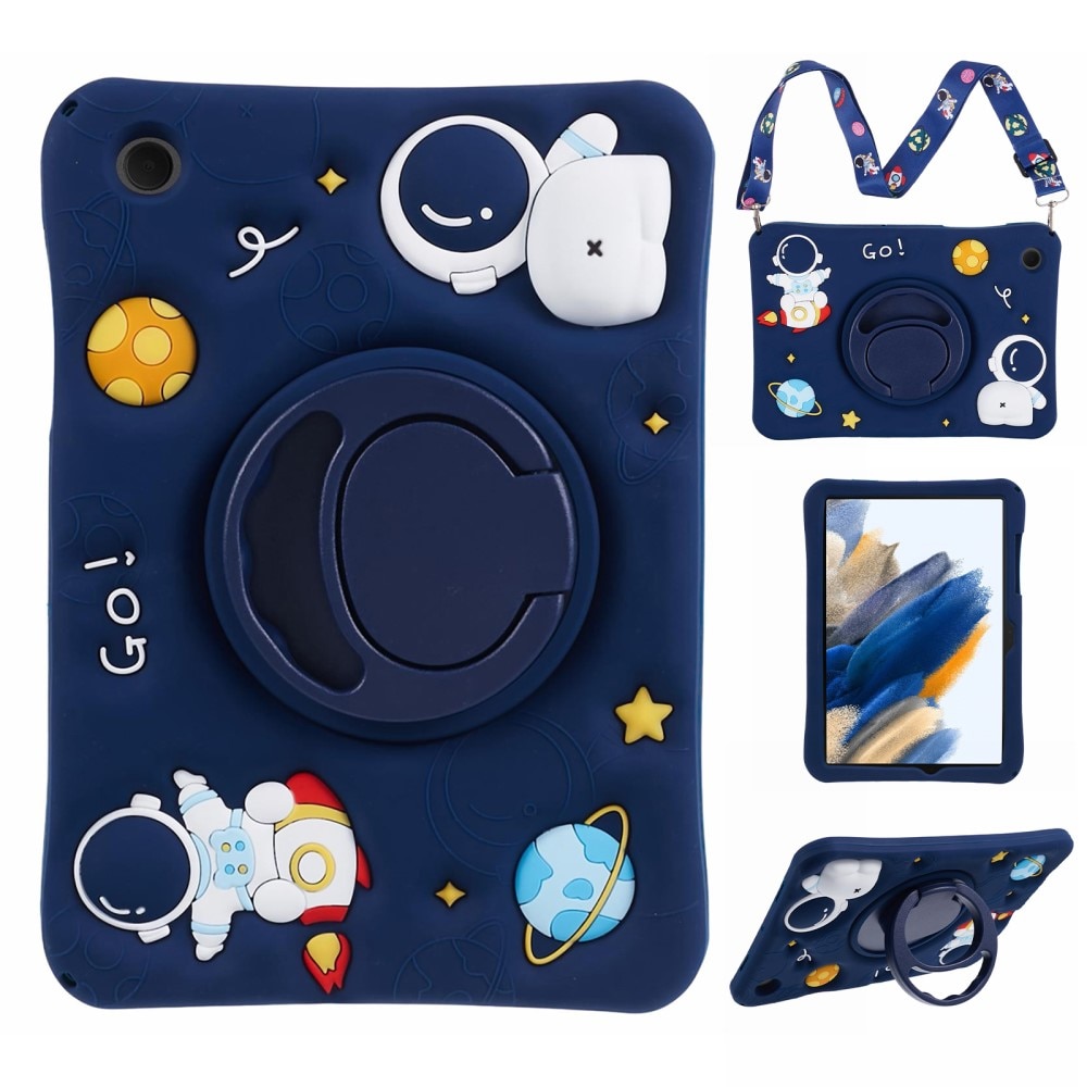 Funda con soporte y correa para el hombro Astronauta Samsung Galaxy Tab A8 azul