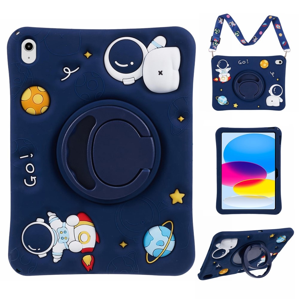 Funda con soporte y correa para el hombro Astronauta iPad 10.9 10th Gen (2022) azul