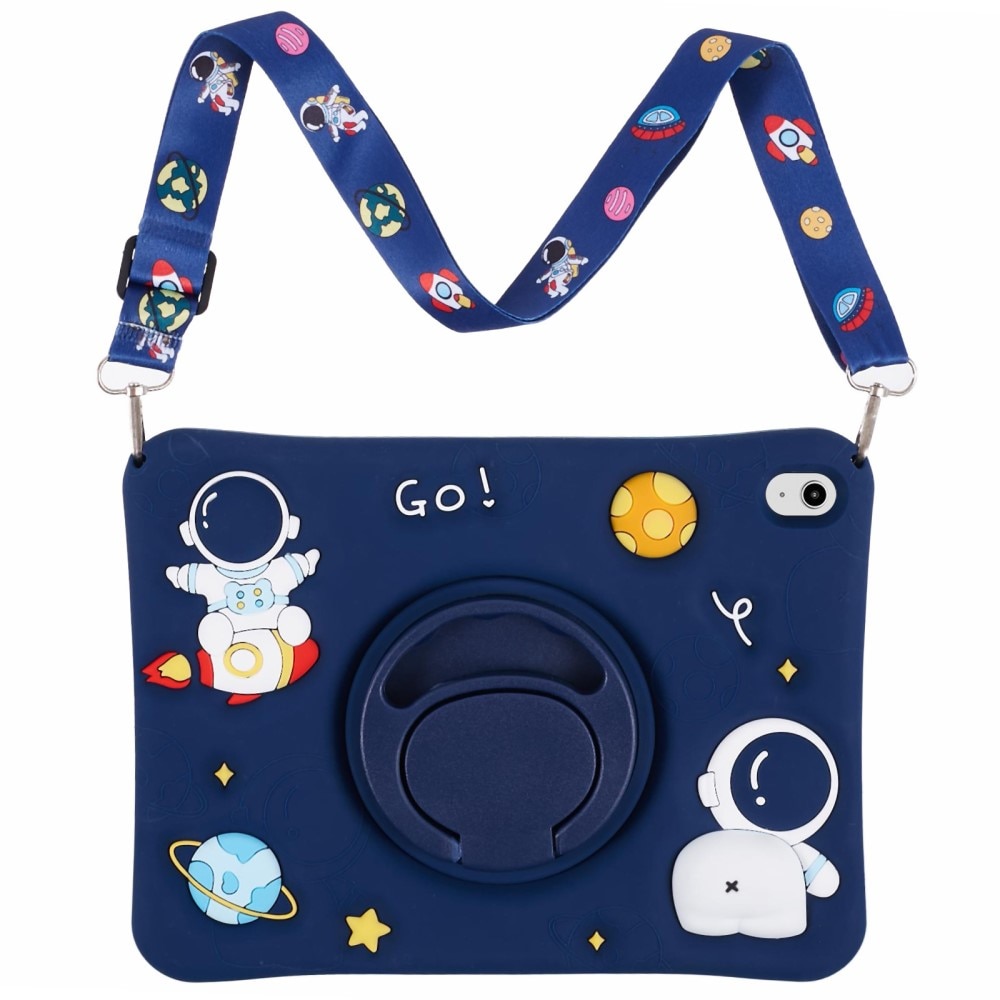 Funda con soporte y correa para el hombro Astronauta Apple iPad 11 11th Gen (2025) azul