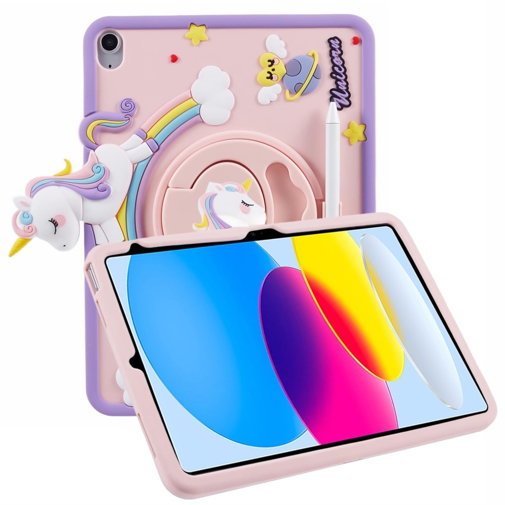 Funda con soporte Unicornio iPad 10.9 10th Gen (2022) rosado