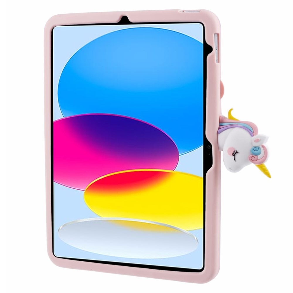 Funda con soporte Unicornio iPad 10.9 10th Gen (2022) rosado