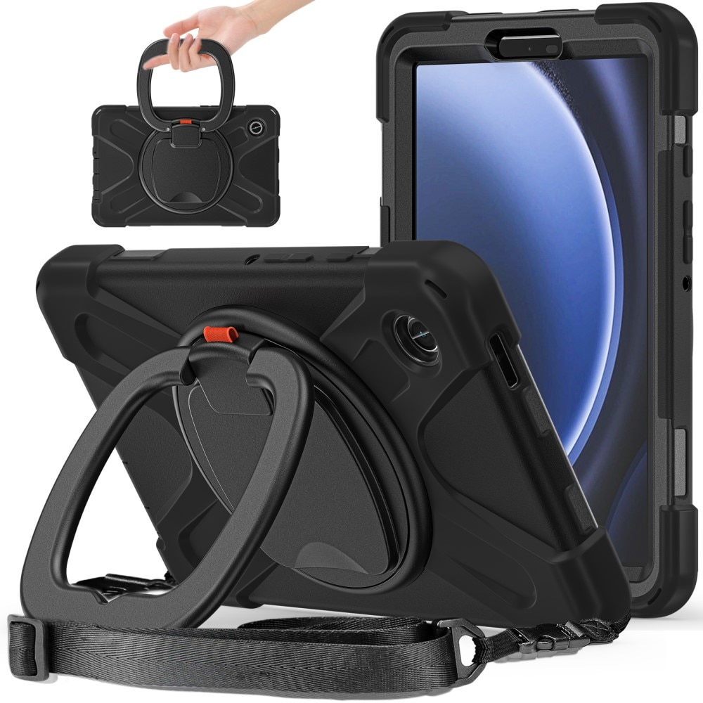 Funda híbrida con soporte y correa para el hombro Samsung Galaxy Tab A9 negro