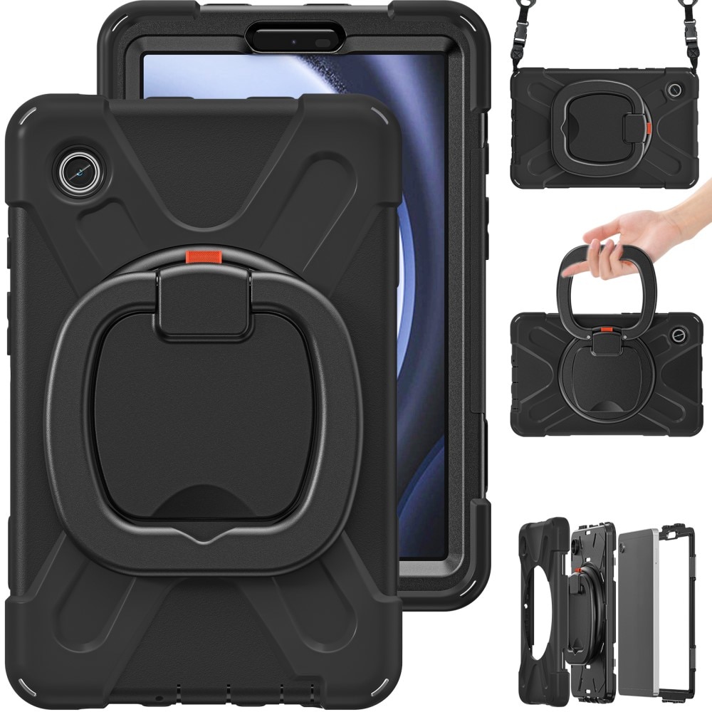 Funda híbrida con soporte y correa para el hombro Samsung Galaxy Tab A9 negro