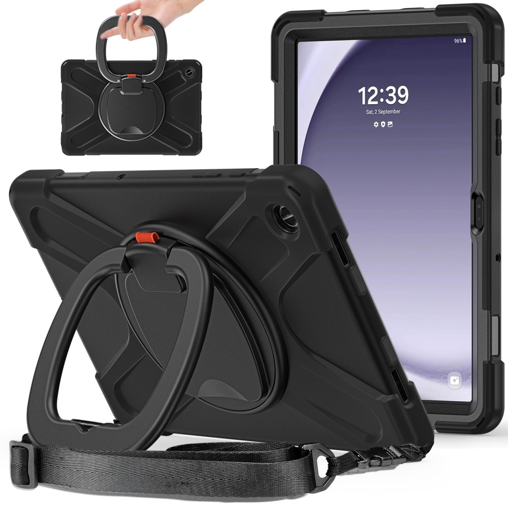 Funda híbrida con soporte y correa para el hombro Samsung Galaxy Tab A9 Plus negro