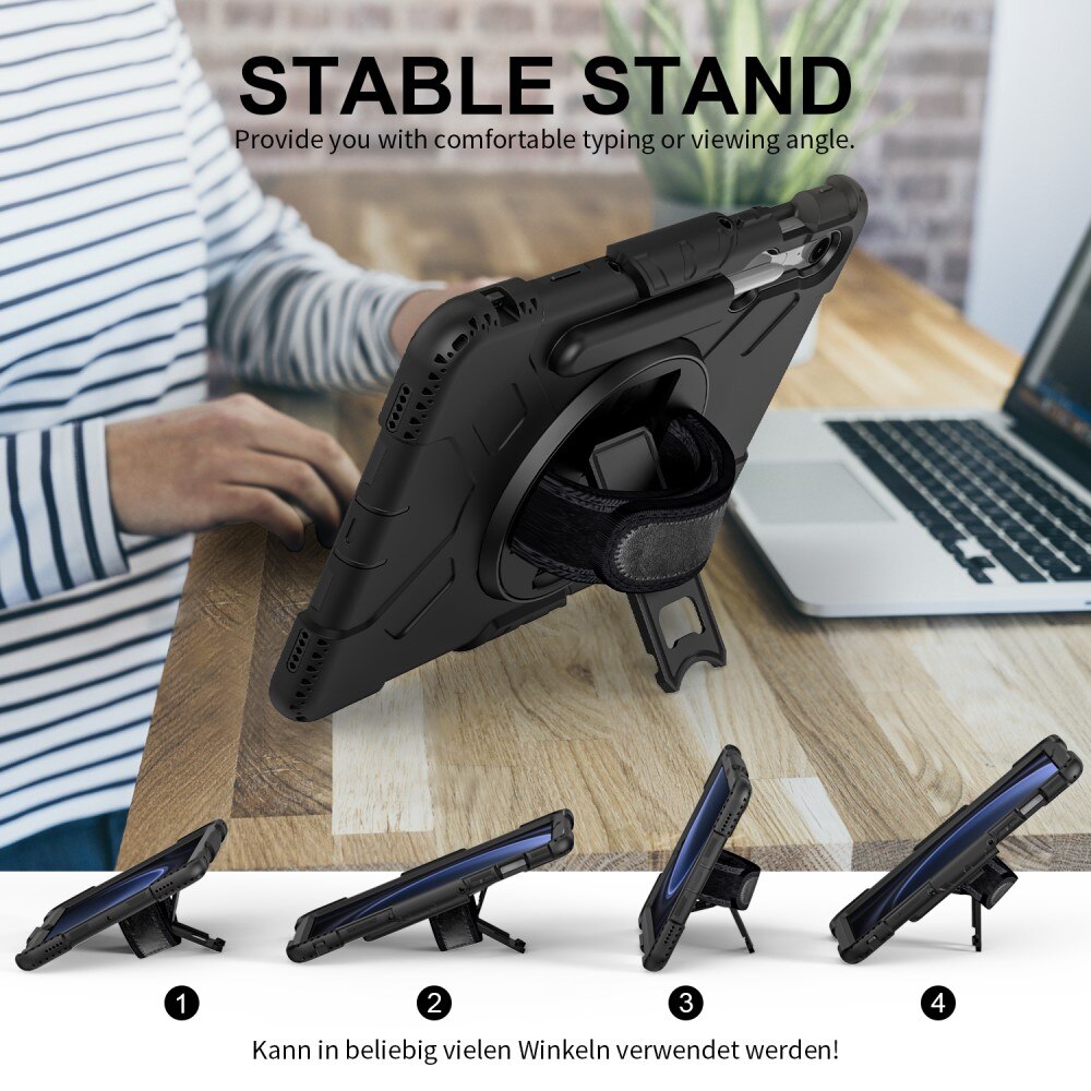 Funda híbrida a prueba de golpes Correa el hombro Samsung Galaxy Tab S10 FE negro
