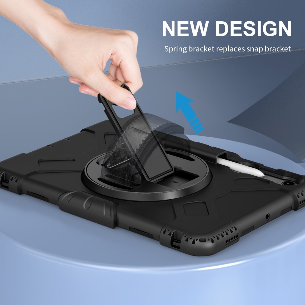 Funda híbrida a prueba de golpes Correa el hombro Samsung Galaxy Tab S10 FE negro