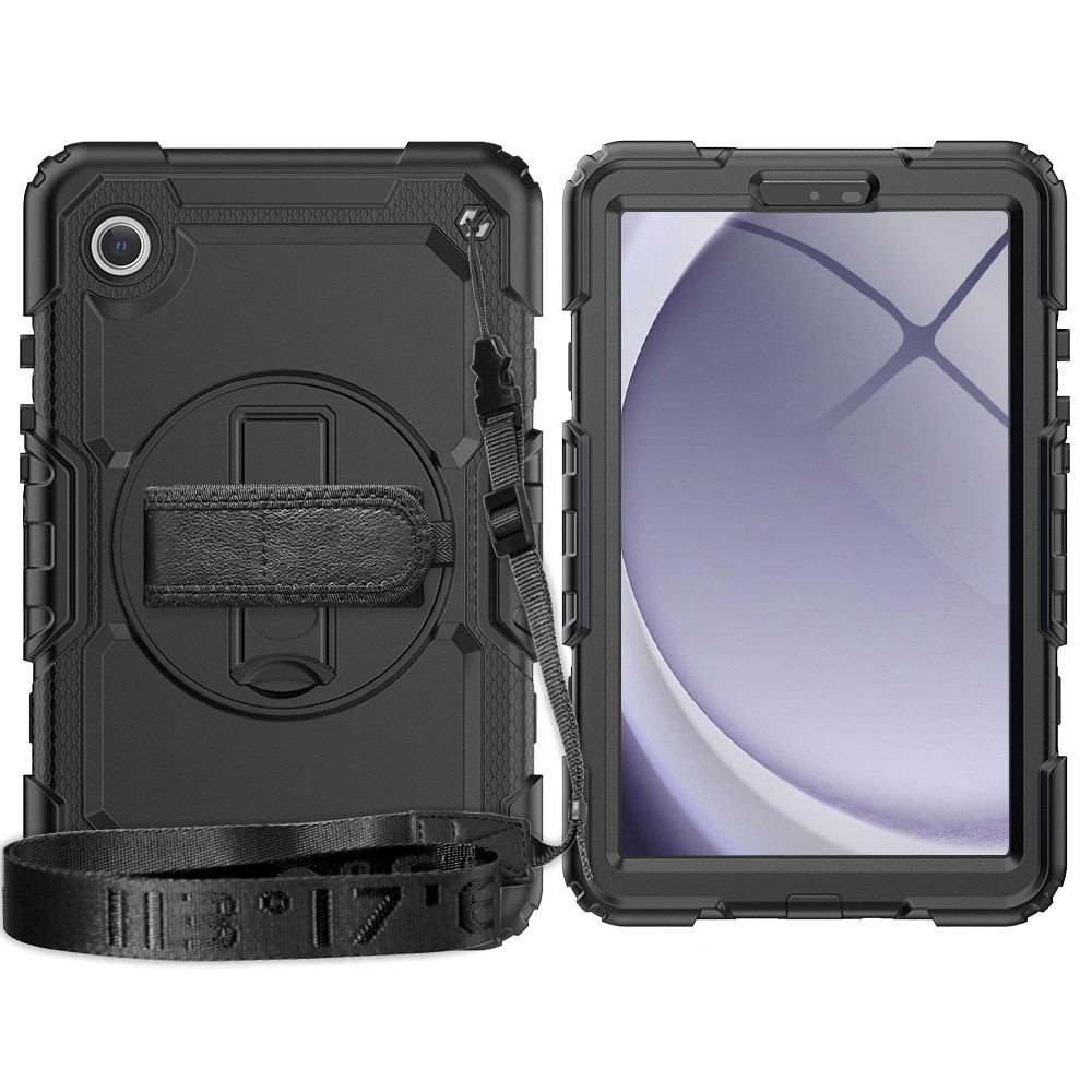 Full Protection Funda híbrida a prueba de golpes Correa el hombro Samsung Galaxy Tab A9 negro