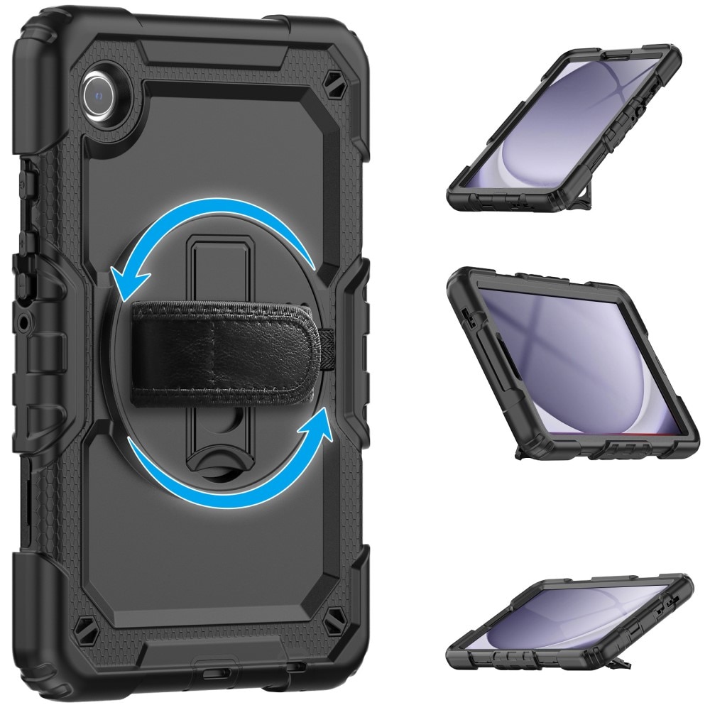 Full Protection Funda híbrida a prueba de golpes Correa el hombro Samsung Galaxy Tab A9 negro