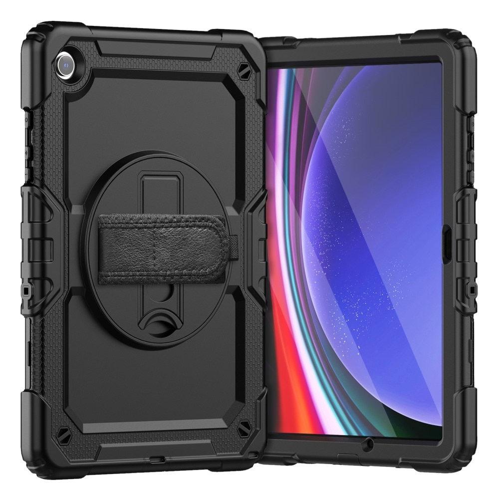 Full Protection Funda híbrida a prueba de golpes Correa el hombro Samsung Galaxy Tab A9 Plus negro